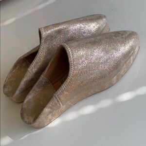 Metallic Rose Gold Slip-On Women’s Shoe